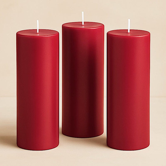 6 Round 3" x 9" Dripless Unscented Pillar Candles