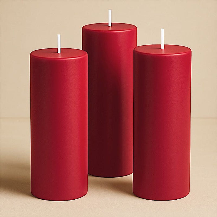 6 Round 3" x 9" Dripless Unscented Pillar Candles