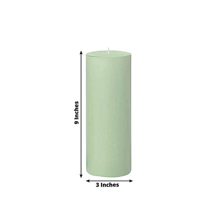 6 Round 3" x 9" Dripless Unscented Pillar Candles