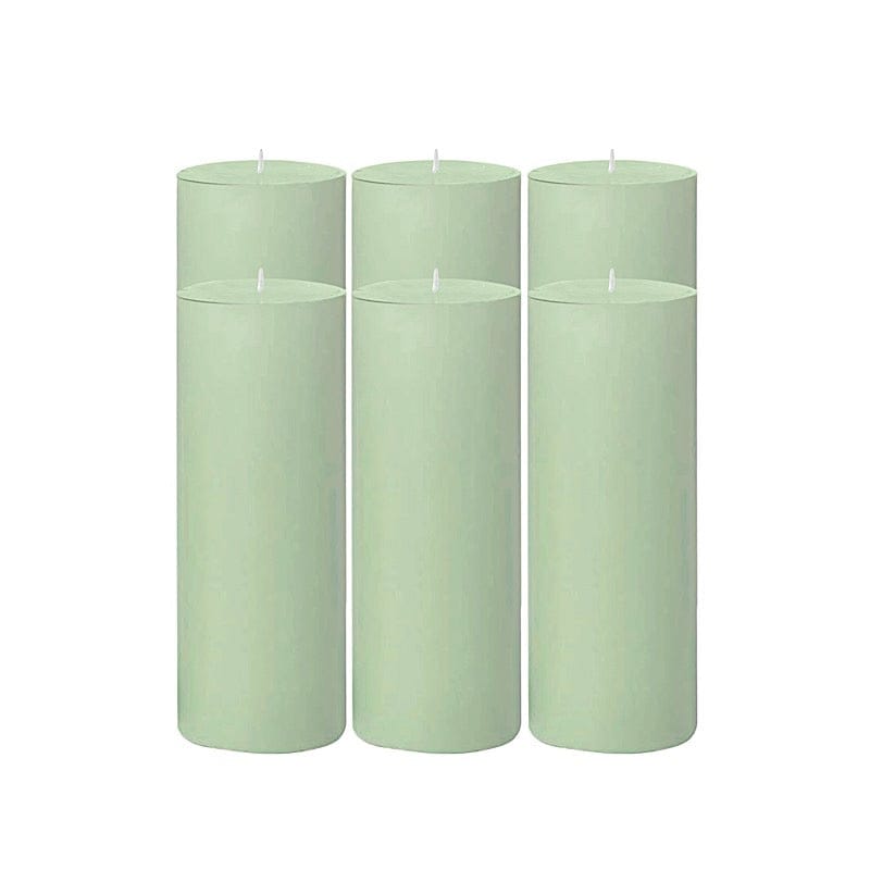 6 Round 3" x 9" Dripless Unscented Pillar Candles