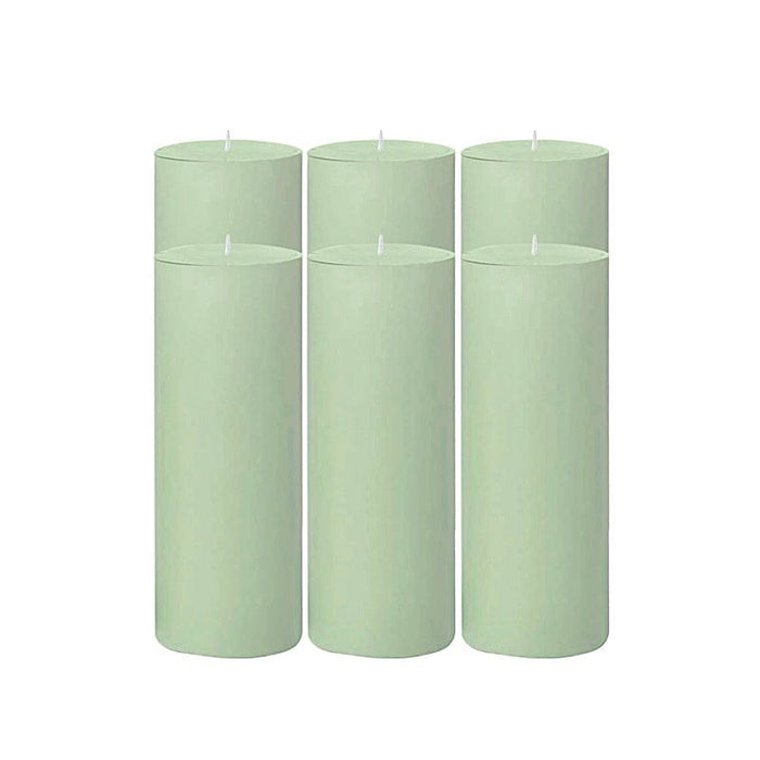 6 Round 3" x 9" Dripless Unscented Pillar Candles