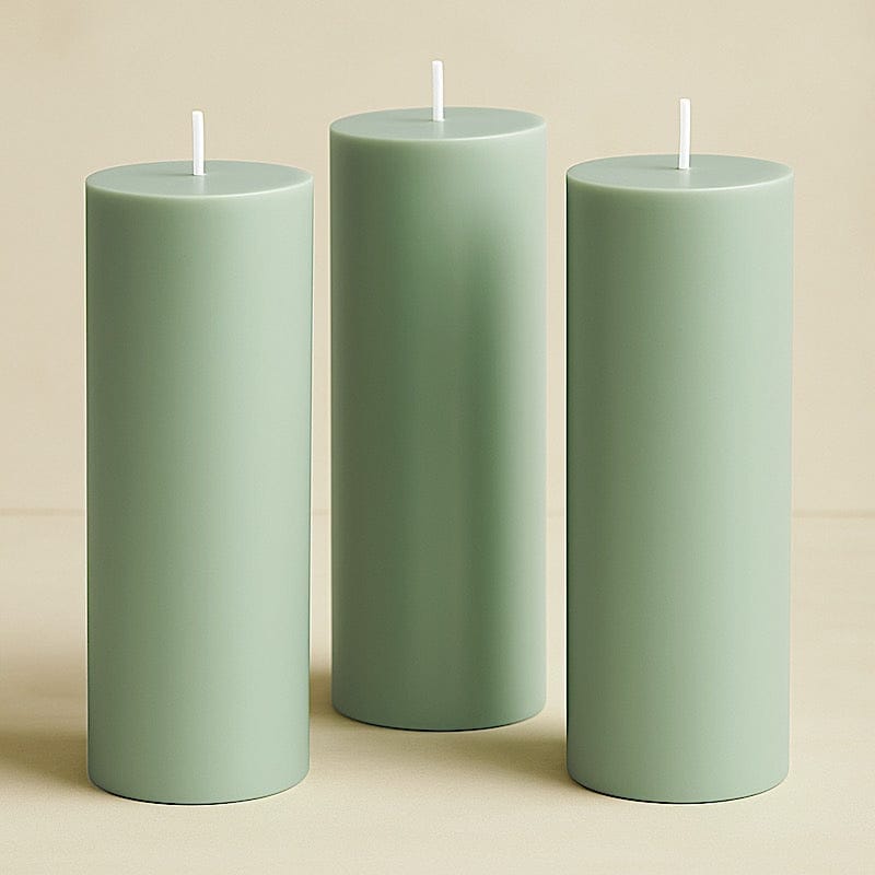 6 Round 3" x 9" Dripless Unscented Pillar Candles