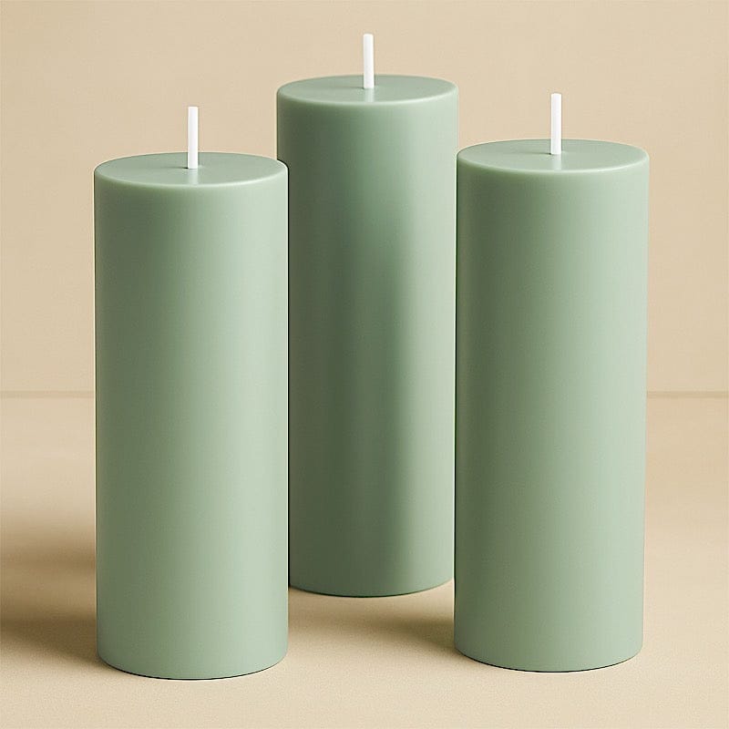 6 Round 3" x 9" Dripless Unscented Pillar Candles