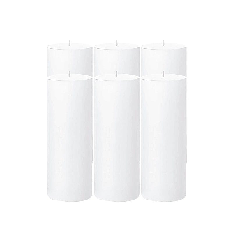6 Round 3" x 9" Dripless Unscented Pillar Candles