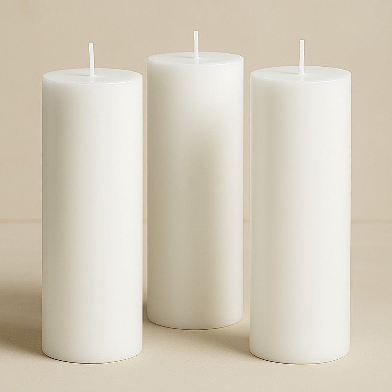 6 Round 3" x 9" Dripless Unscented Pillar Candles
