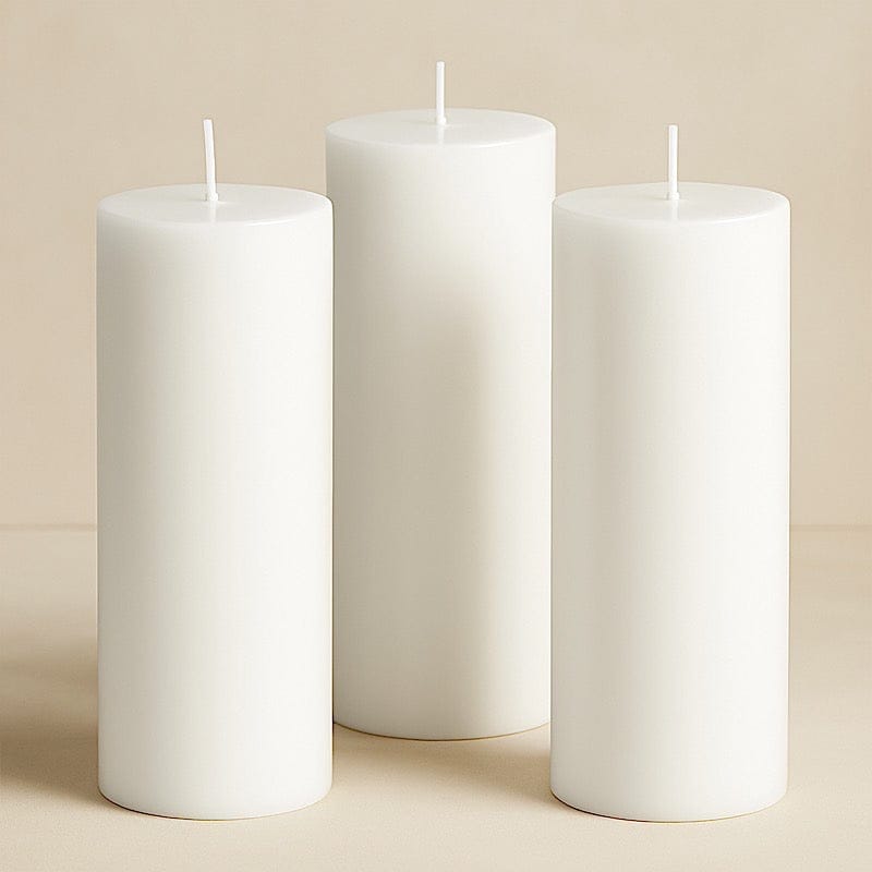 6 Round 3" x 9" Dripless Unscented Pillar Candles