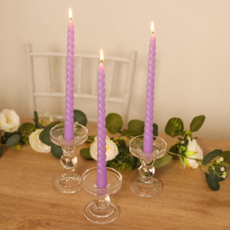12 Spiral 11" Long Unscented Premium Wax Taper Candles
