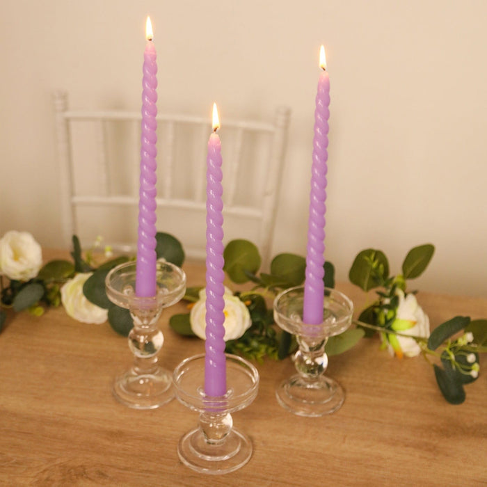 12 Spiral 11" Long Unscented Premium Wax Taper Candles