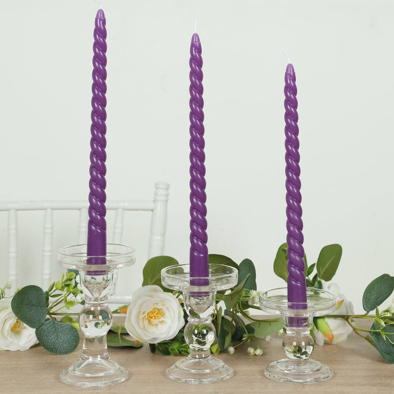 12 Spiral 11" Long Unscented Premium Wax Taper Candles