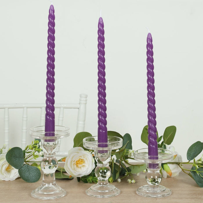 12 Spiral 11" Long Unscented Premium Wax Taper Candles