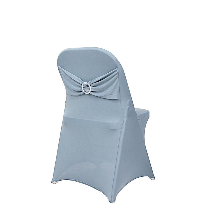 Spandex Stretchable Folding Chair Cover with Silver Rhinestone Buckled