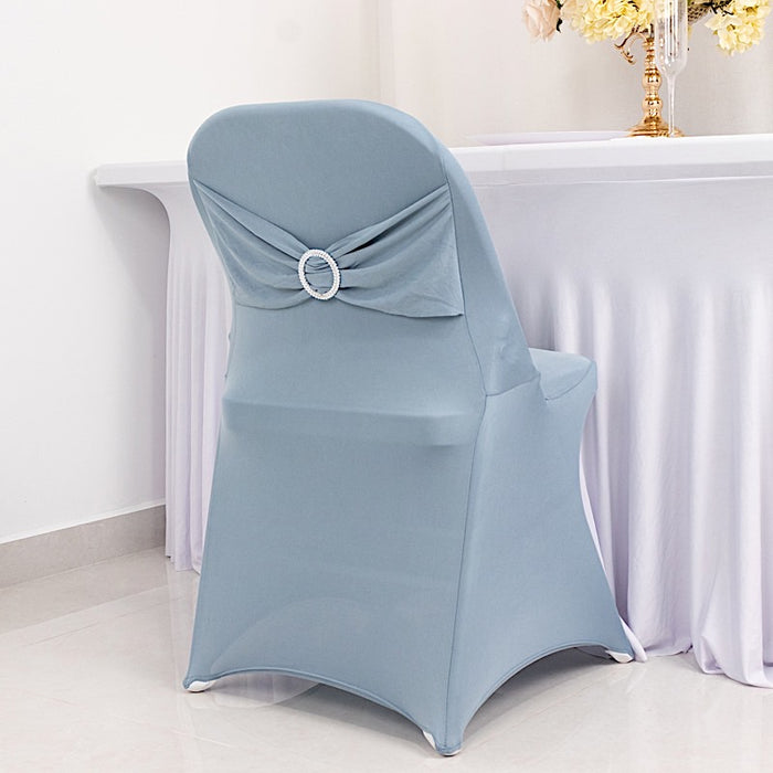 Spandex Stretchable Folding Chair Cover with Silver Rhinestone Buckled