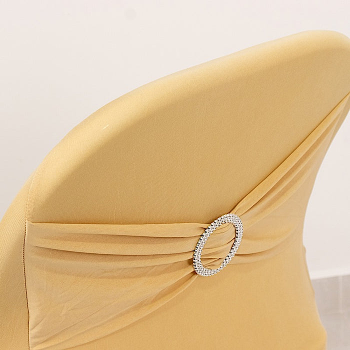 Spandex Stretchable Folding Chair Cover with Silver Rhinestone Buckled