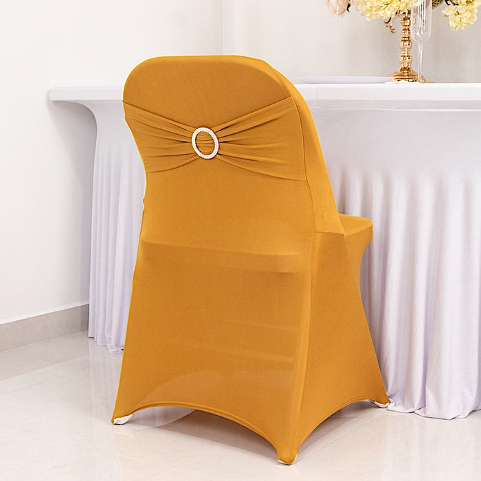 Spandex Stretchable Folding Chair Cover with Silver Rhinestone Buckled