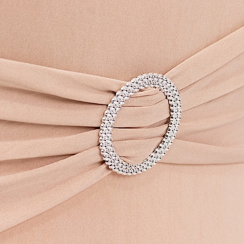 Spandex Stretchable Folding Chair Cover with Silver Rhinestone Buckled