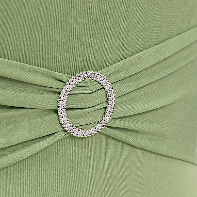 Spandex Stretchable Folding Chair Cover with Silver Rhinestone Buckled