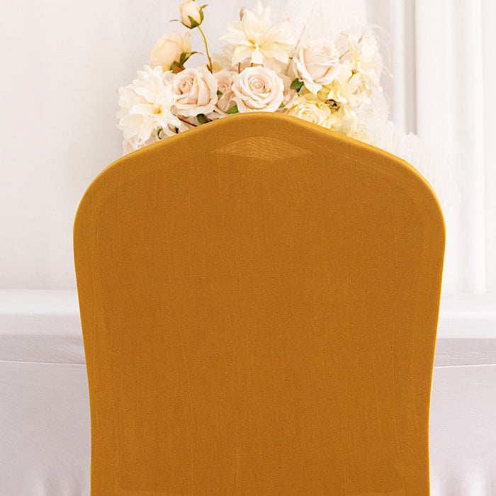 Ruffle Pleated Skirt Fitted Spandex Banquet Chair Cover