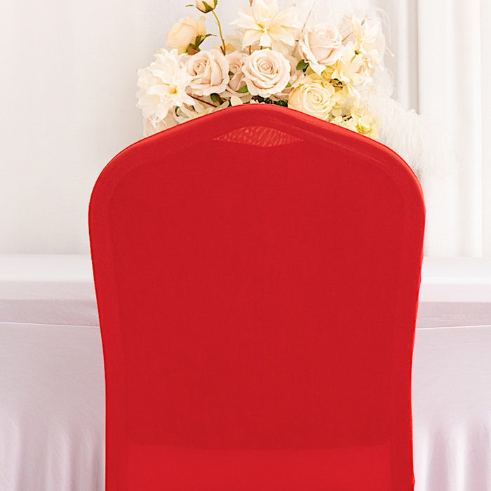 Ruffle Pleated Skirt Fitted Spandex Banquet Chair Cover