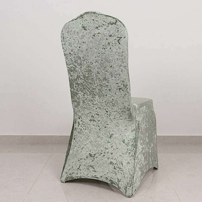 Crushed Velvet Fitted Spandex Banquet Chair Cover