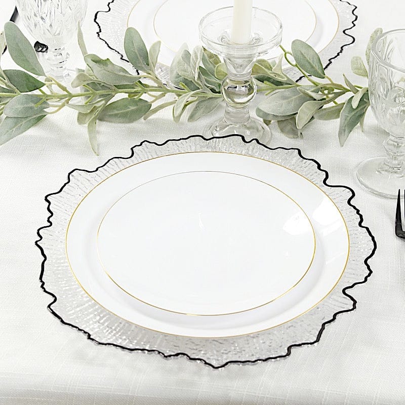 6 pcs 13" Round Textured Charger Plates