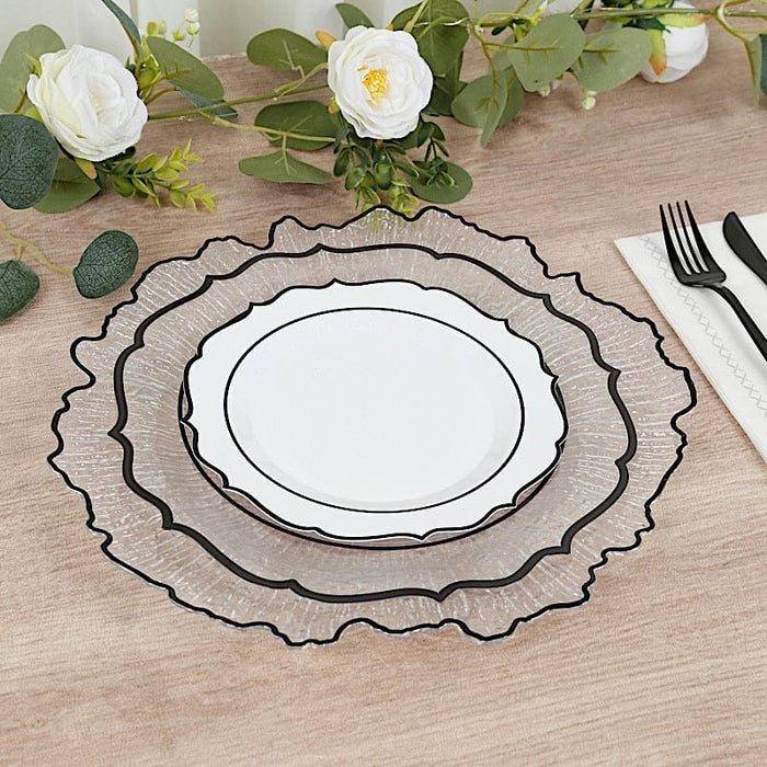 6 pcs 13" Round Textured Charger Plates