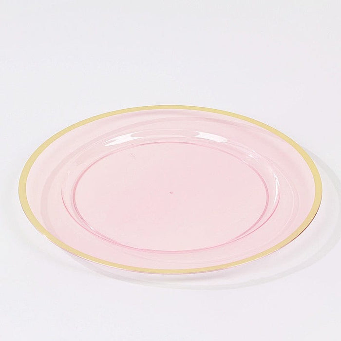 10 Round 12" Heavy Duty Plastic Charger Plates with Metallic Rim