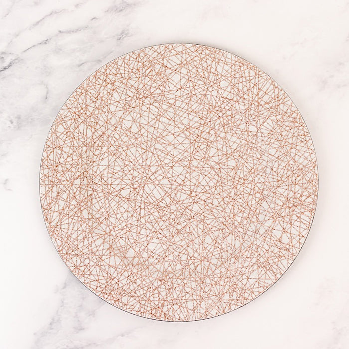 6 Glitter Acrylic Charger Plates with Abstract Lines Pattern