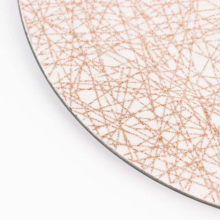 6 Glitter Acrylic Charger Plates with Abstract Lines Pattern