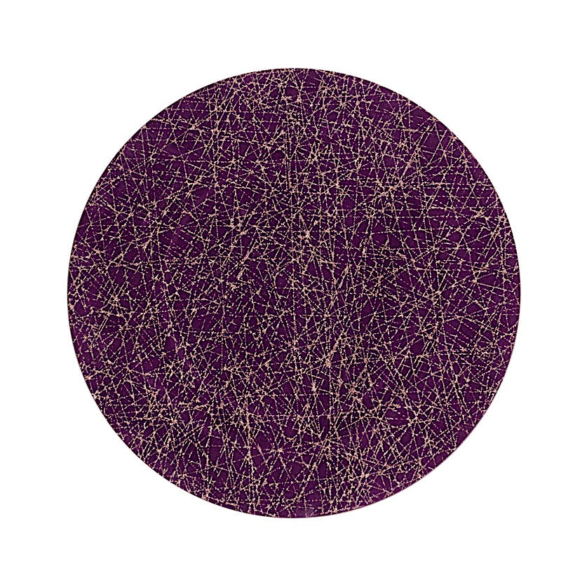 6 Glitter Acrylic Charger Plates with Abstract Lines Pattern