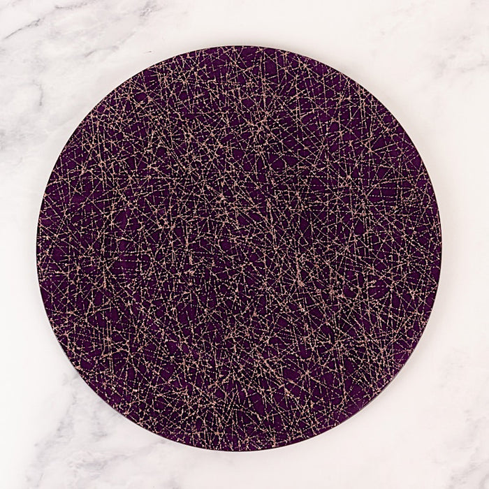 6 Glitter Acrylic Charger Plates with Abstract Lines Pattern