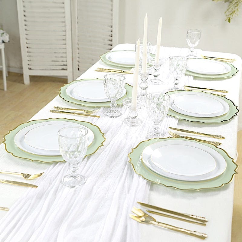 10 Round 13" Plastic Charger Plates with Scalloped Rim