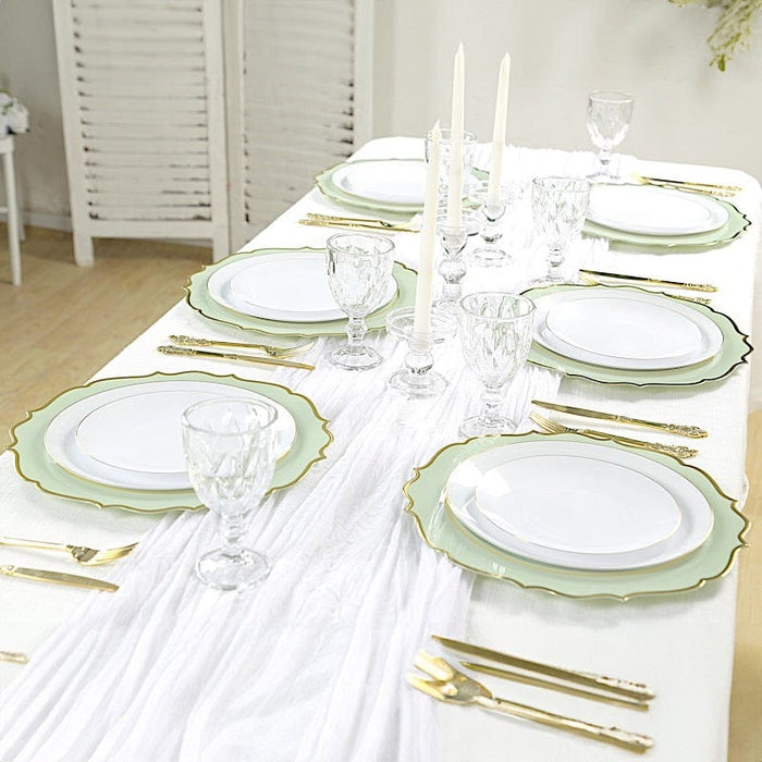 10 Round 13" Plastic Charger Plates with Scalloped Rim