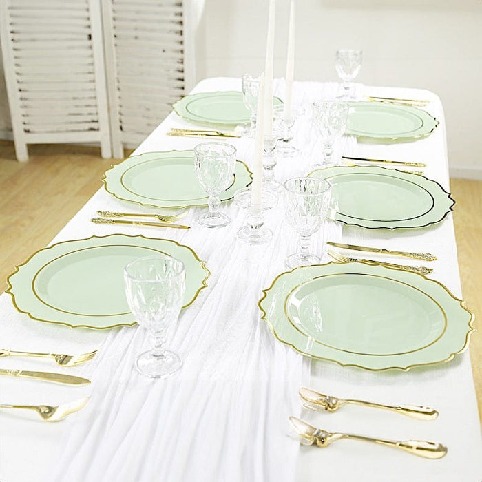 10 Round 13" Plastic Charger Plates with Scalloped Rim