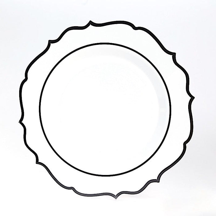 10 Round 13" Plastic Charger Plates with Scalloped Rim