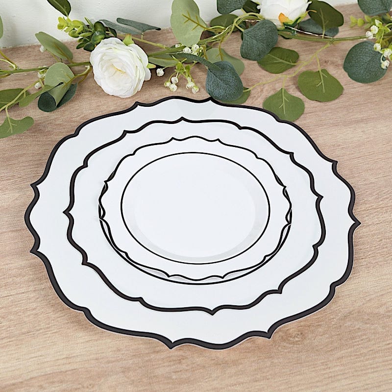 10 Round 13" Plastic Charger Plates with Scalloped Rim
