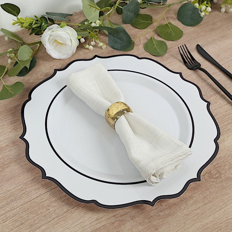 10 Round 13" Plastic Charger Plates with Scalloped Rim