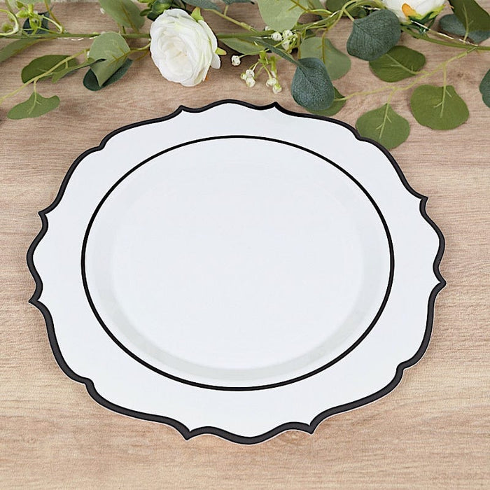 10 Round 13" Plastic Charger Plates with Scalloped Rim