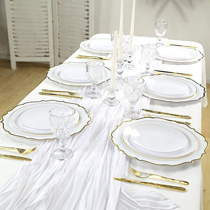 10 Round 13" Plastic Charger Plates with Scalloped Rim