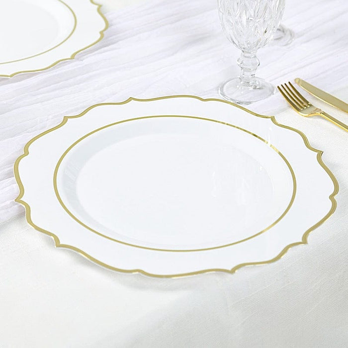 10 Round 13" Plastic Charger Plates with Scalloped Rim