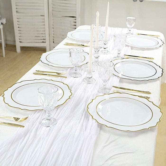 10 Round 13" Plastic Charger Plates with Scalloped Rim