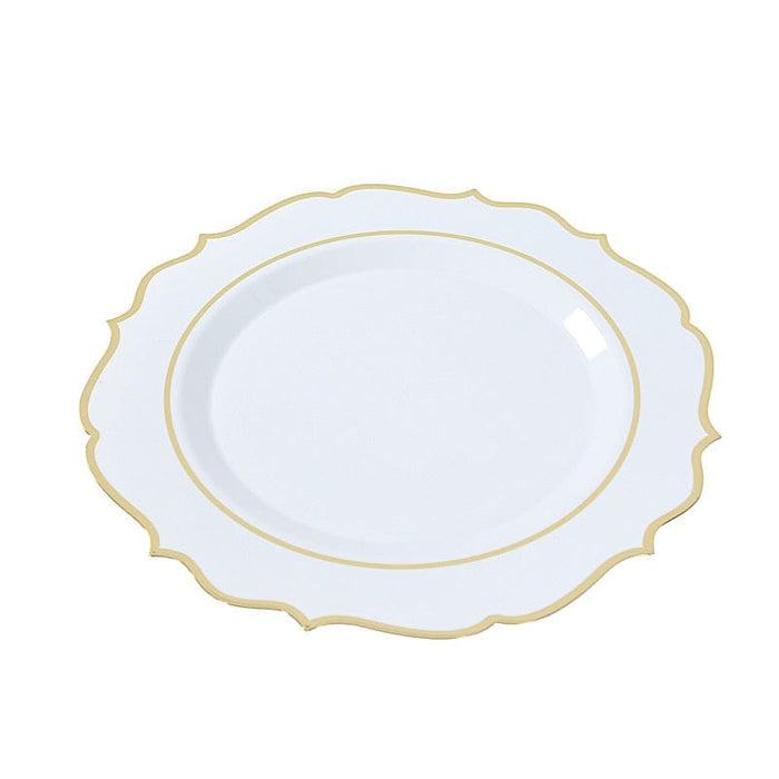 10 Round 13" Plastic Charger Plates with Scalloped Rim