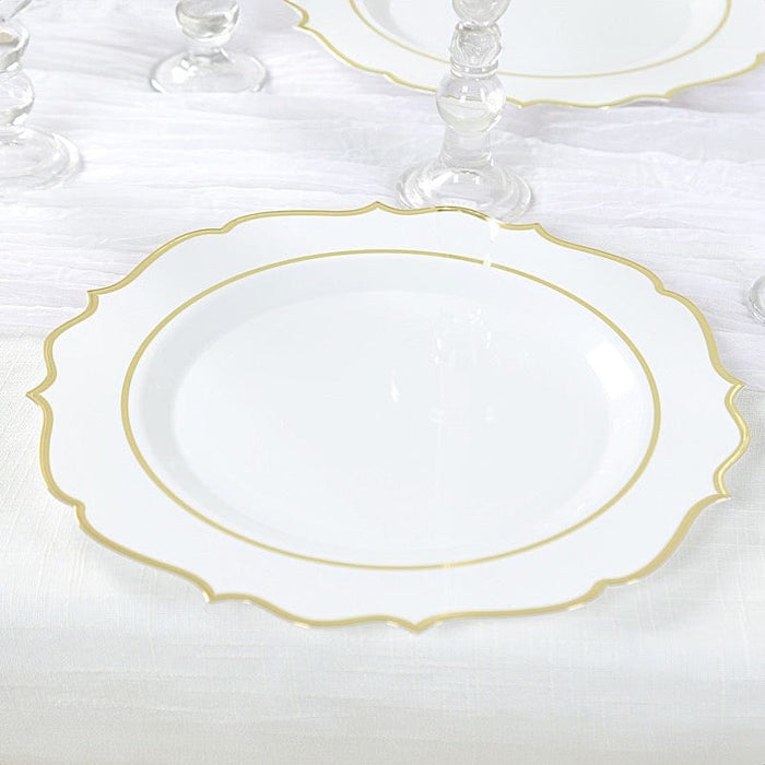 10 Round 13" Plastic Charger Plates with Scalloped Rim