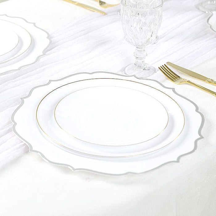 10 Round 13" Plastic Charger Plates with Scalloped Rim