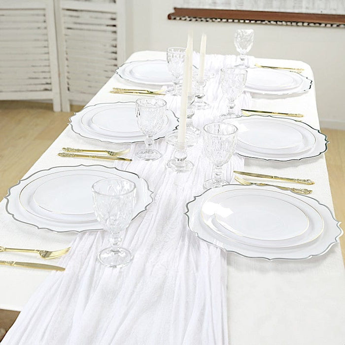 10 Round 13" Plastic Charger Plates with Scalloped Rim