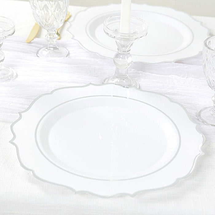 10 Round 13" Plastic Charger Plates with Scalloped Rim