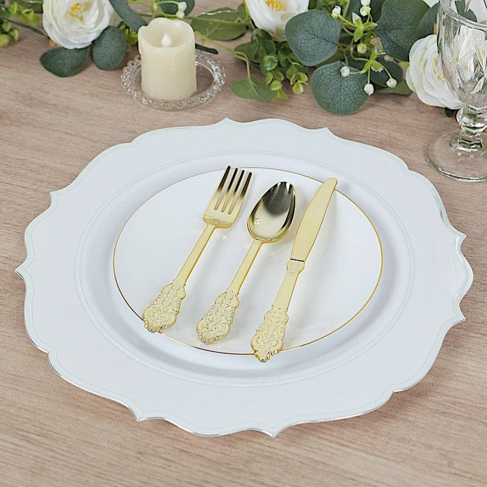 10 Round 13" Plastic Charger Plates with Scalloped Rim