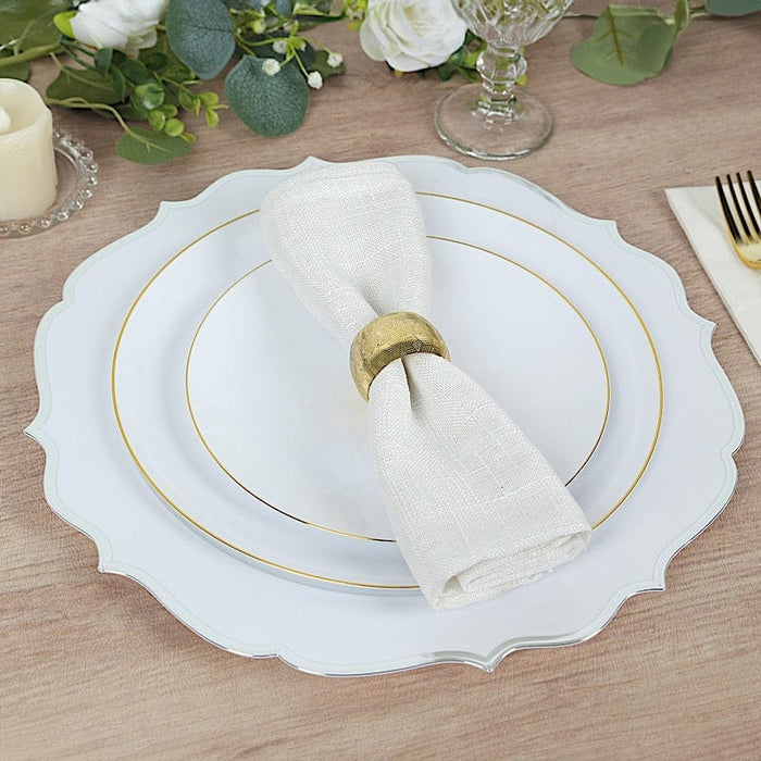 10 Round 13" Plastic Charger Plates with Scalloped Rim