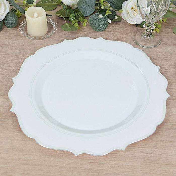 10 Round 13" Plastic Charger Plates with Scalloped Rim