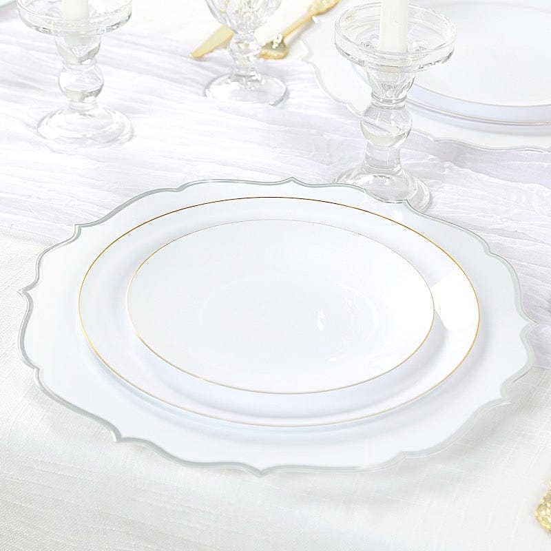 10 Round 13" Plastic Charger Plates with Scalloped Rim