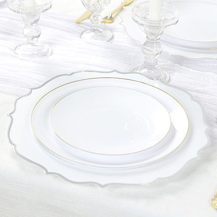 10 Round 13" Plastic Charger Plates with Scalloped Rim